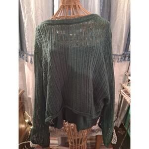Women's sz 4x green sweater and tank set crochet boho cottage core nwt